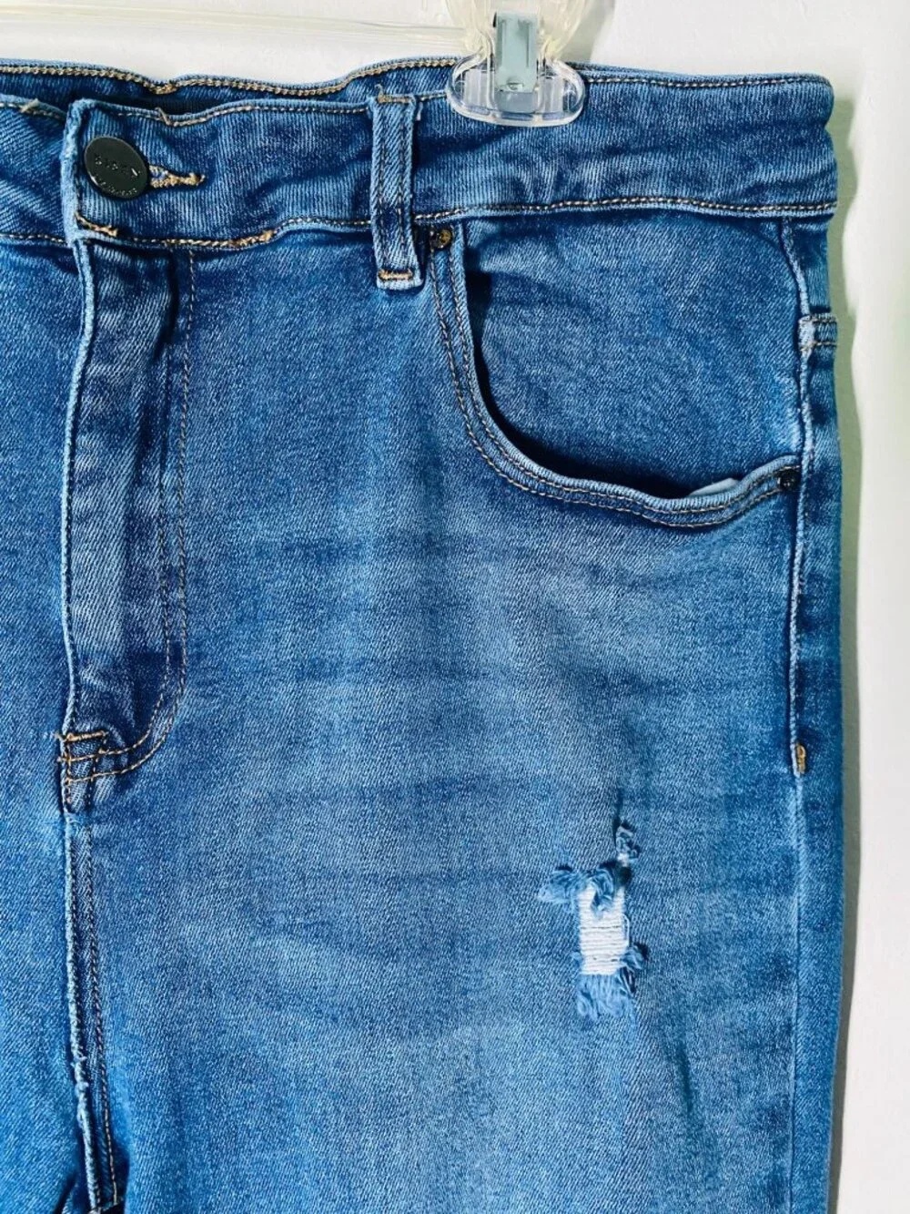 Risen Distressed Flare Jeans With Raw Hem And Rips Size 2XL By Wild Oak Boutique